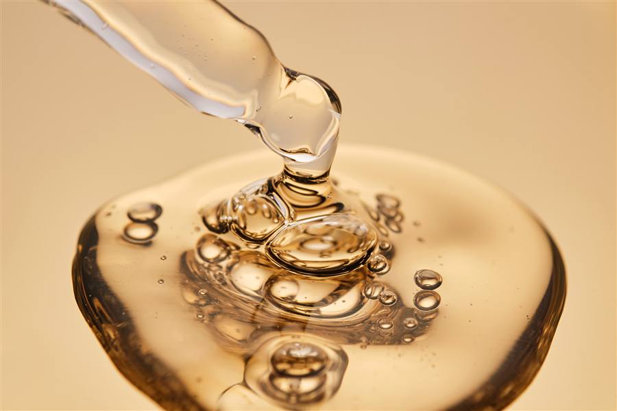 Close-up of the serum texture as a droplet