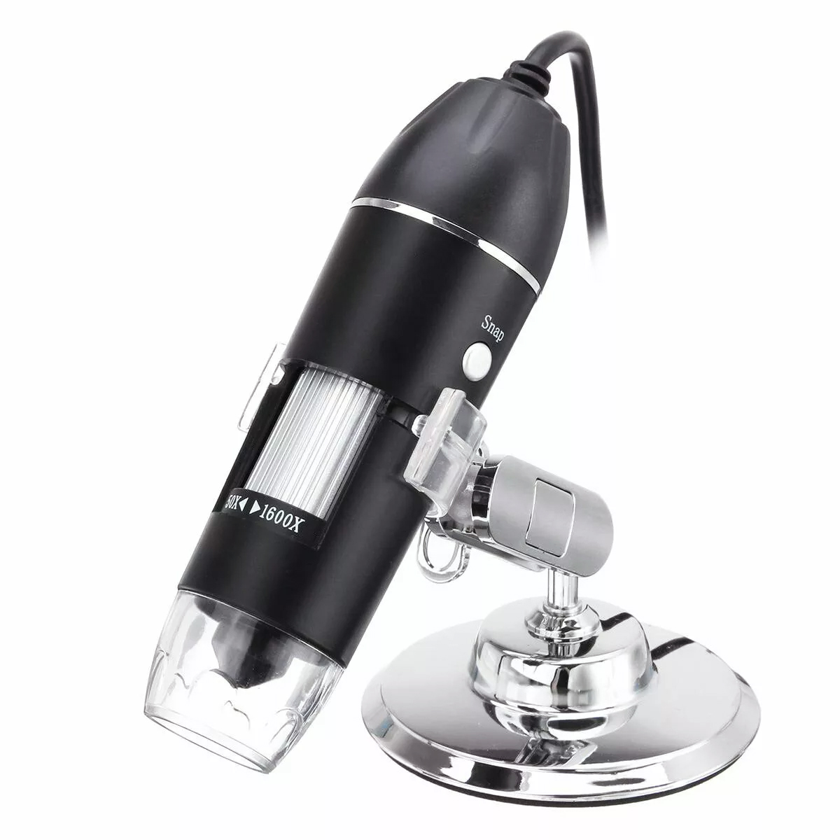 The BASUP Skin Scanner, a USB microscope camera on a stand with its cable